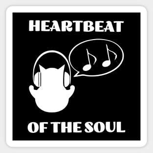 Heatbeat of the Soul Music and Cat Lover Sticker